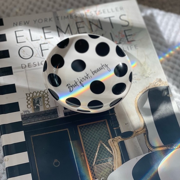 Black & White Polka Dotted Trinket Dish 🤍🍓 - Picture 3 of 10